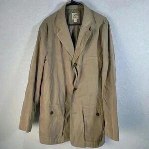 Vintage Travel Smith Safari Jacket L 90s Lightweight Beige Button